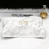 Leather Challah Cover - Marble