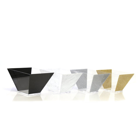 Lucite Trapezoid Salad Bowl - Small